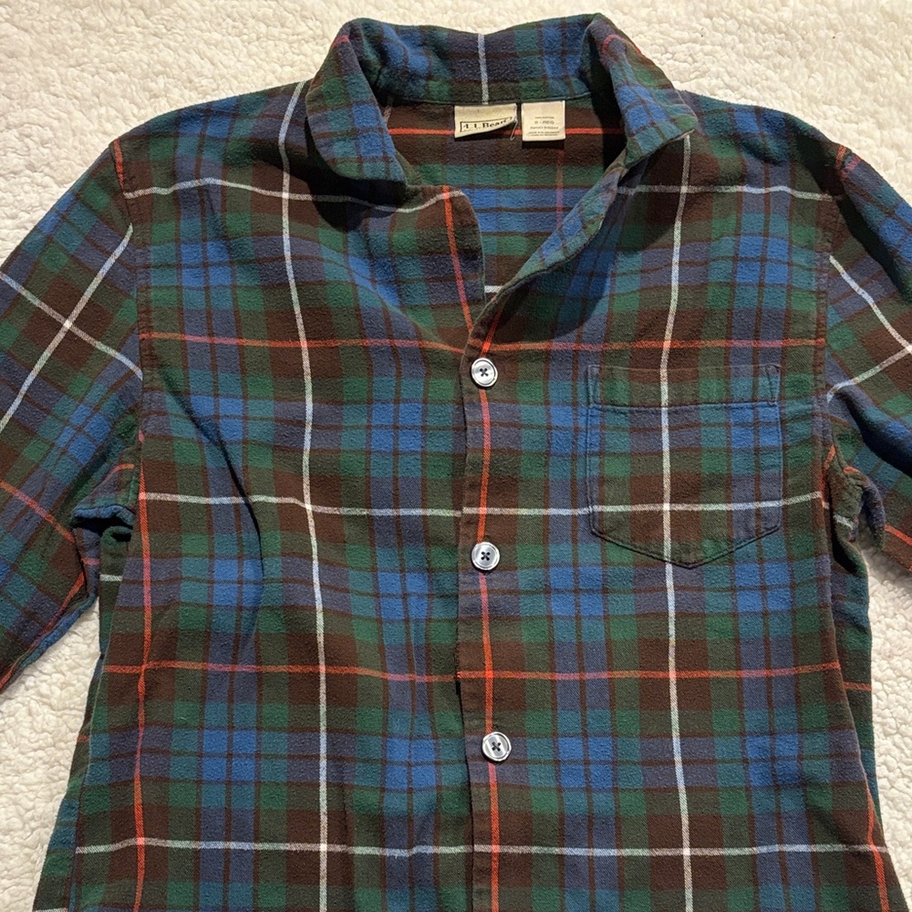 L.L. Bean Multicolor Plaid Pajama Shirt